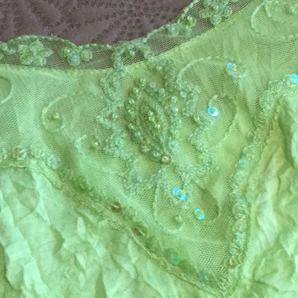 Sexy Lace, Lime and Beads Camisole Top - Junior  L, NWT - Picture 3 of 11